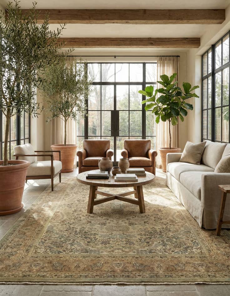 Detail image of 8' 4 x 11' 5  Hand Knotted Kashmar Persian Wool Rug