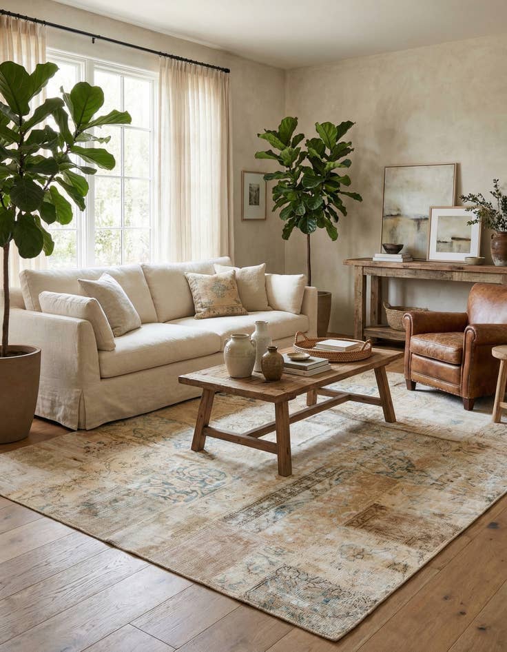 Detail image of 5' 7 x 7' 11  Hand Knotted Ultra Vintage Persian Wool Rug