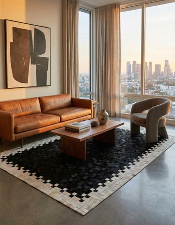 5' 1 x 7' 10 Cowhide Stocks Rug