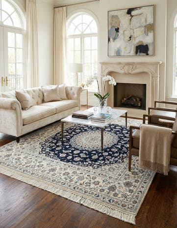 6' 8 x 6' 8 Hand Knotted Nain Rug