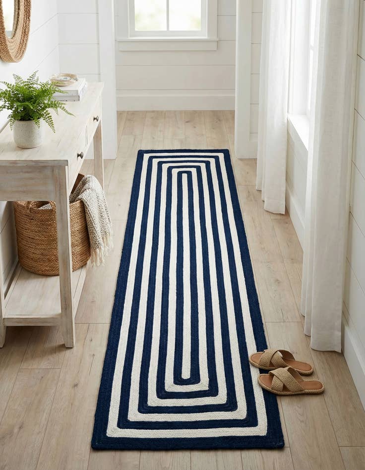 Detail image of 2' x 6' 1  Hand Woven Eco Verse   Washable Indoor / Outdoor Runner Rug