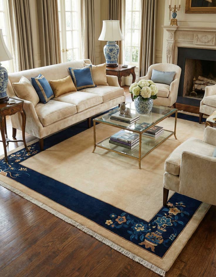 Detail image of  5' 9 x 7' 10  Hand Knotted Darya Wool Rug