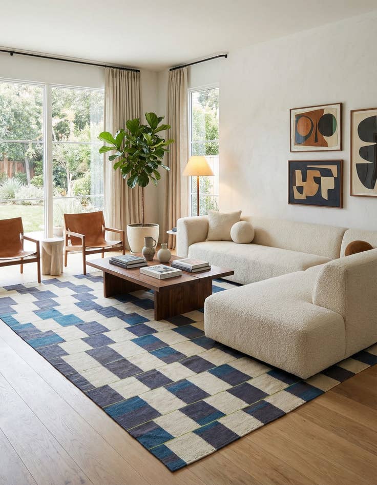 Detail image of  7' 9 x 10'  Hand Woven Kilim Modern Wool Rug