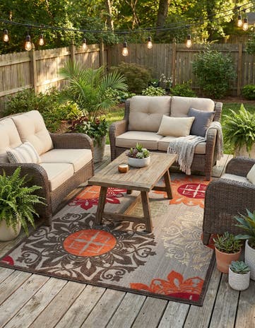 6' x 9' Easy-Clean Modern Indoor / Outdoor Rug