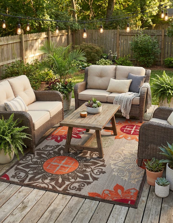 6' x 9' Easy-Clean Modern Indoor / Outdoor...