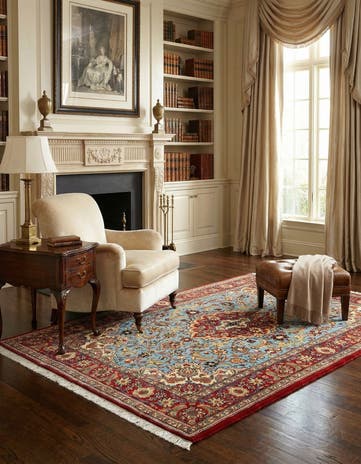 3' 5 x 5' Hand Knotted Qom Persian Rug
