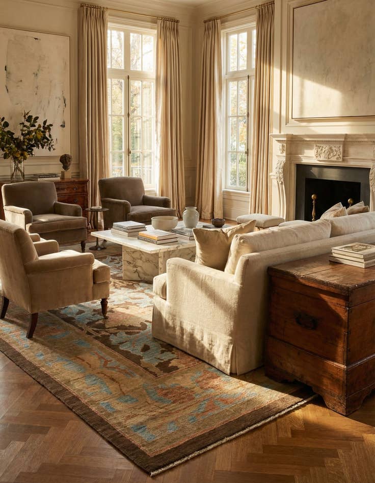 Detail image of  10' 3 x 15'  Hand Knotted Oushak Wool Rug