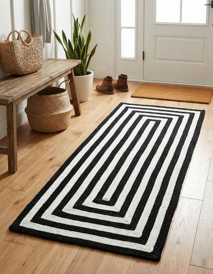 Detail image of 2' x 4' 1  Hand Woven Eco Verse   Washable Indoor / Outdoor Runner Rug