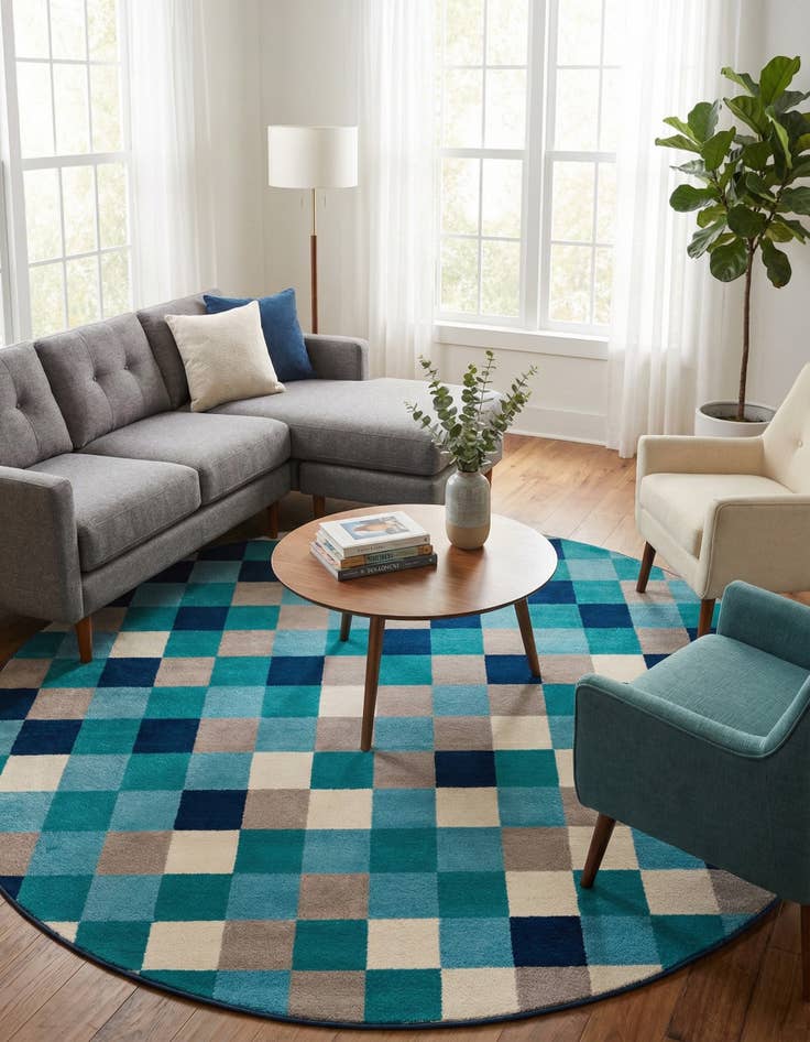 Detail image of  7' x 7' Azalea Round Rug