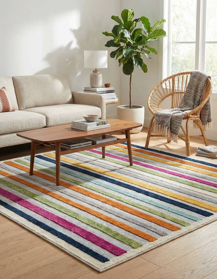 Detail image of 5' 3 x 5' 3  Washable Aruba Indoor / Outdoor Square Rug