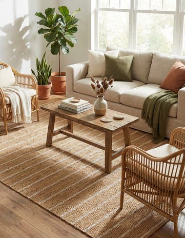 6' 1 x 9' Hand Braided Laurel Handwoven Jute Rug
