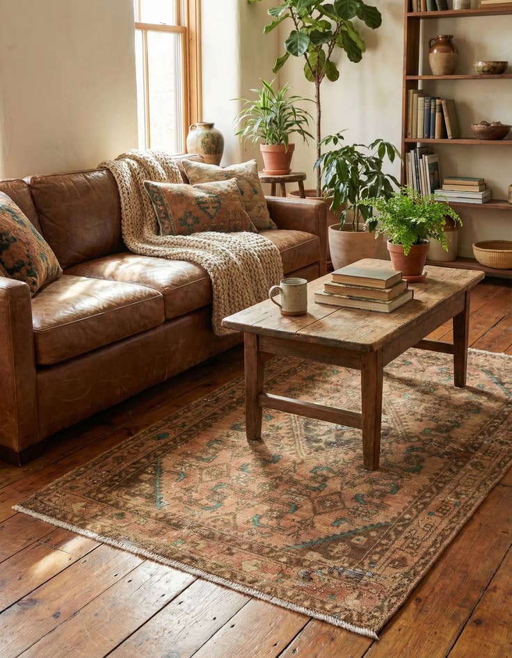 Detail image of  3' 4 x 5' 4  Hand Knotted Ultra Vintage Persian Wool Rug