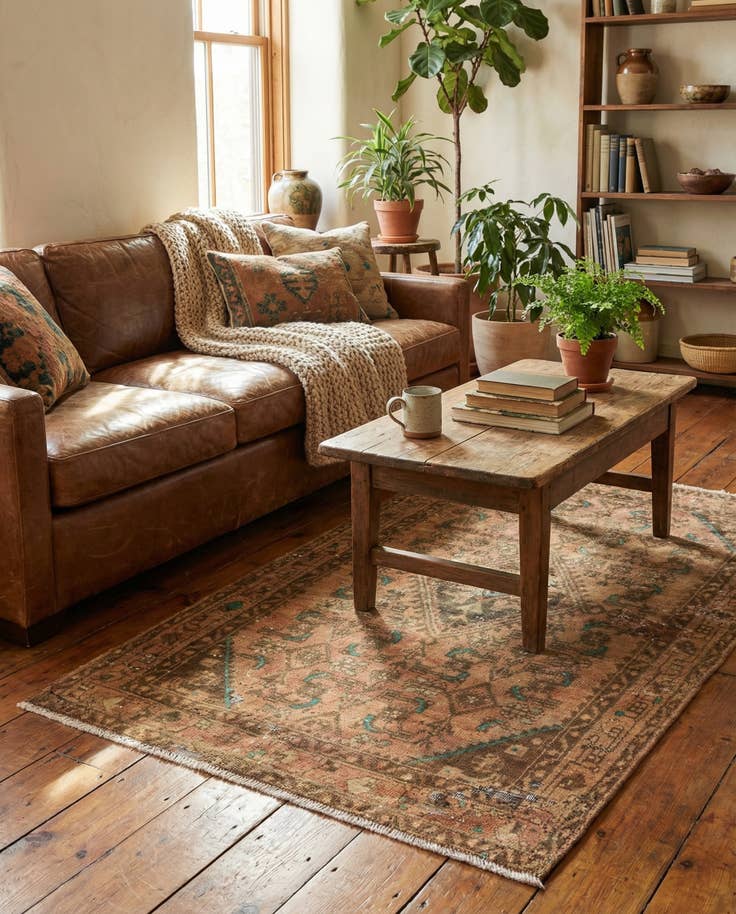 Detail image of 3' 4 x 5' 4 Hand Knotted Ultra Vintage Persian Wool Rug