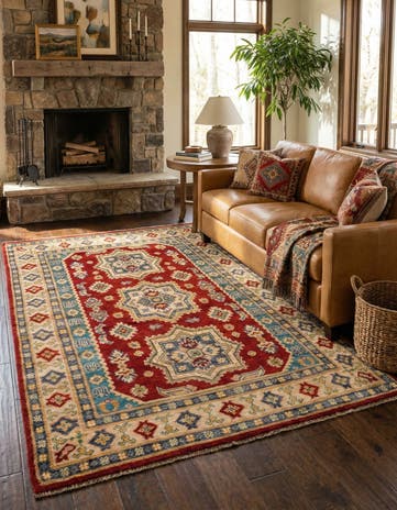 5' 6 x 8' 1 Hand Knotted Kazak Rug