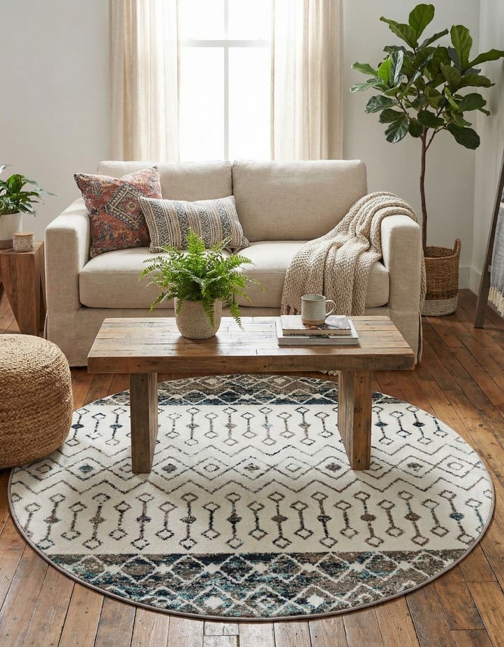 5' 3 x 5' 3 Moroccan Trellis Round ...