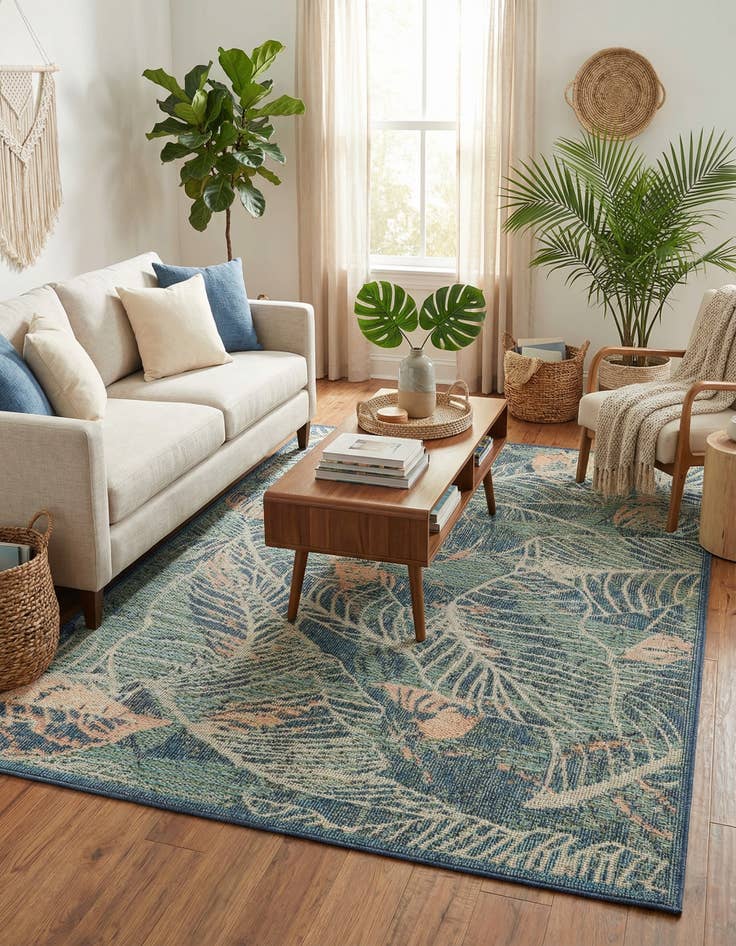 Detail image of  5' 3 x 7' 7  Washable Baja Indoor / Outdoor Rug