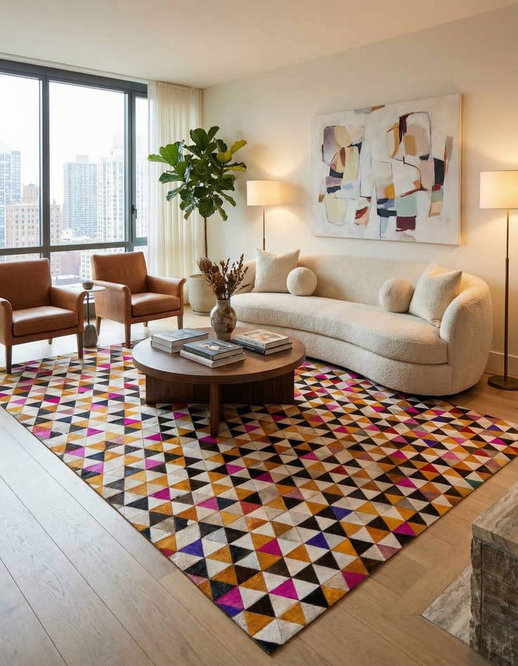 Detail image of 8' x 10' 1 Cowhide Stocks Rug