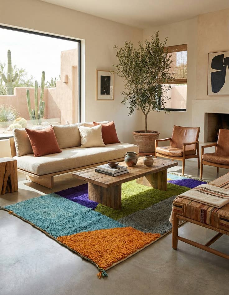 Detail image of 5' 2 x 7' 2  Hand Knotted Moroccan Wool Rug