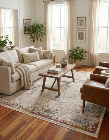 Ivory Deepa Square Rug