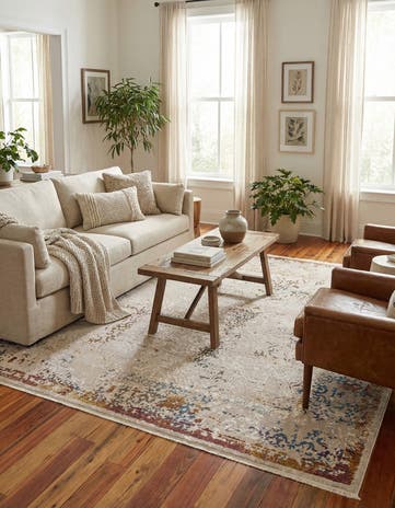 Ivory Deepa Square Rug