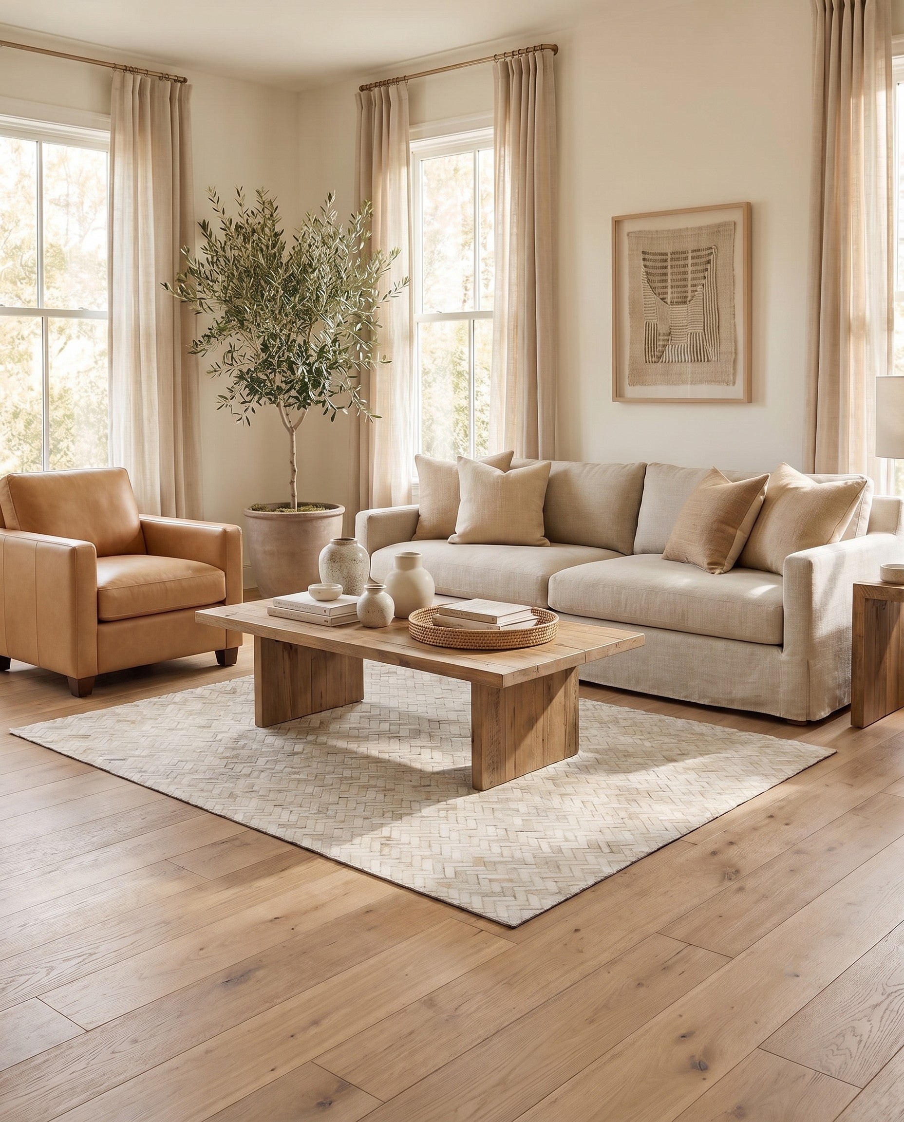 4' 10 x 7' 7 Cowhide Stocks Rug