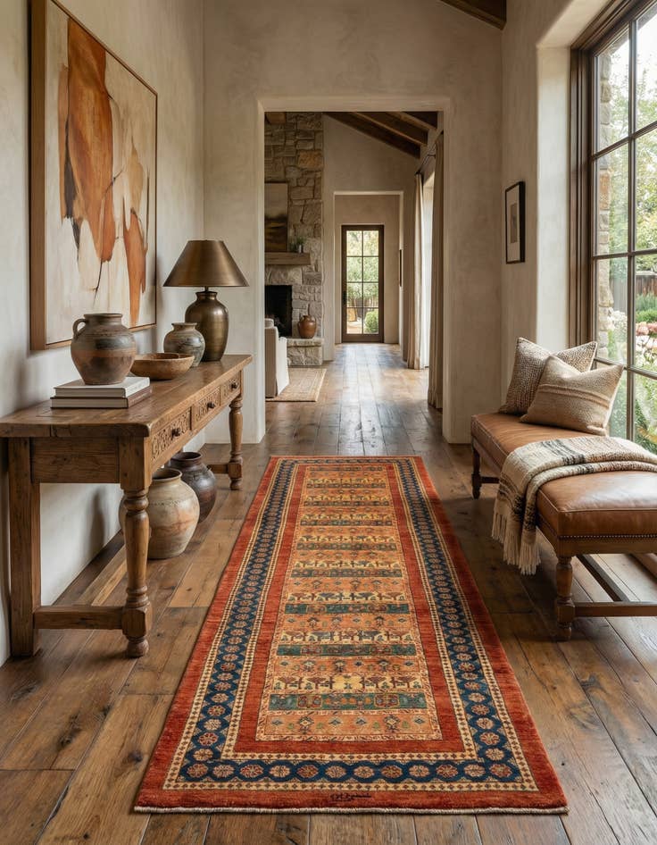 Detail image of 3' x 12' Luribaft Wool Runner Rug