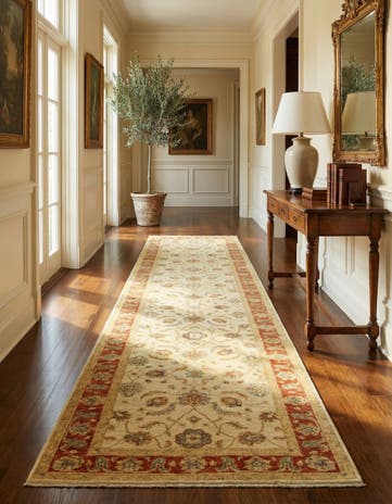 3' 10 x 17' 6 Hand Knotted Peshawar Ziegler Runner Rug