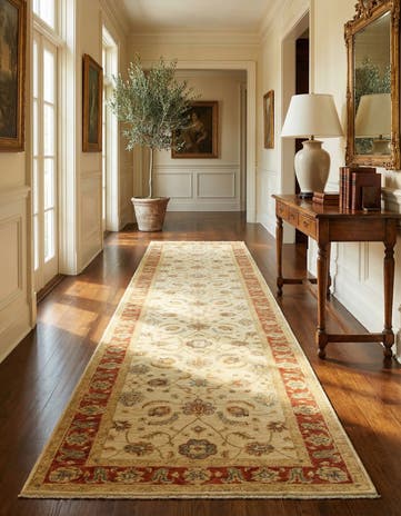 3' 10 x 17' 6 Hand Knotted Peshawar Ziegler Runner Rug