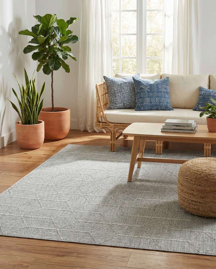 5' 3 x 8' Easy-Clean Lattice Indoor / Outdoor Rug