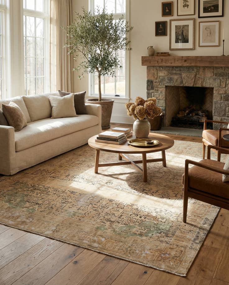 Detail image of 9' 5 x 12' 6 Hand Knotted Ultra Vintage Persian Wool Rug