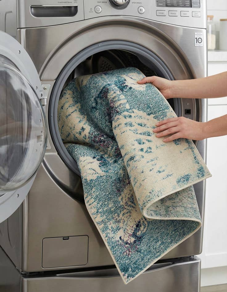 Detail image of 4' 1 x 4' 1  Washable Capri Square Rug