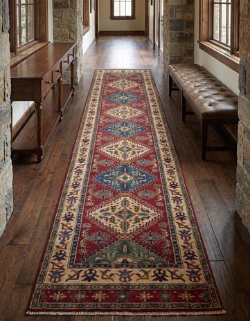2' 9 x 12' 8 Hand Knotted Kazak Runner Rug