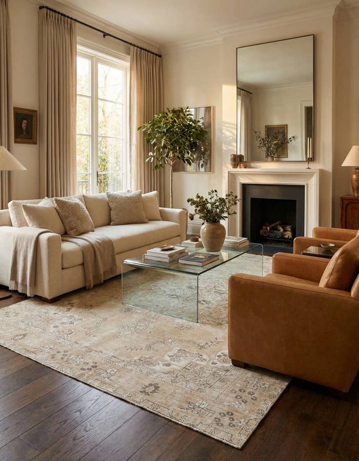 Detail image of 6' 7 x 9' 2  Hand Knotted Ultra Vintage Persian Wool Rug