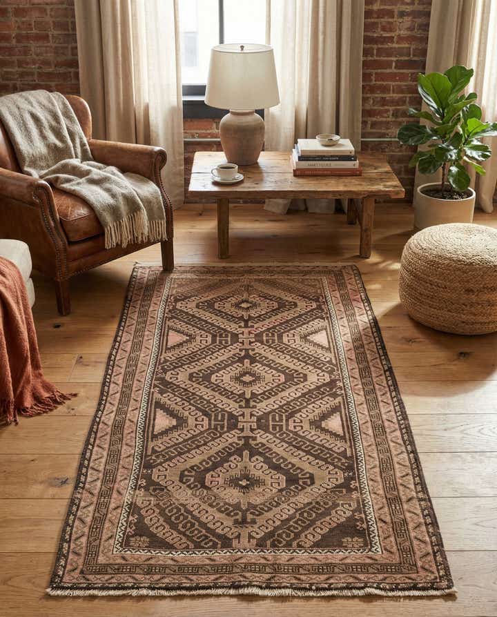 3' 5 x 6' 9 Hand Knotted Balouch Persian Wool Rug