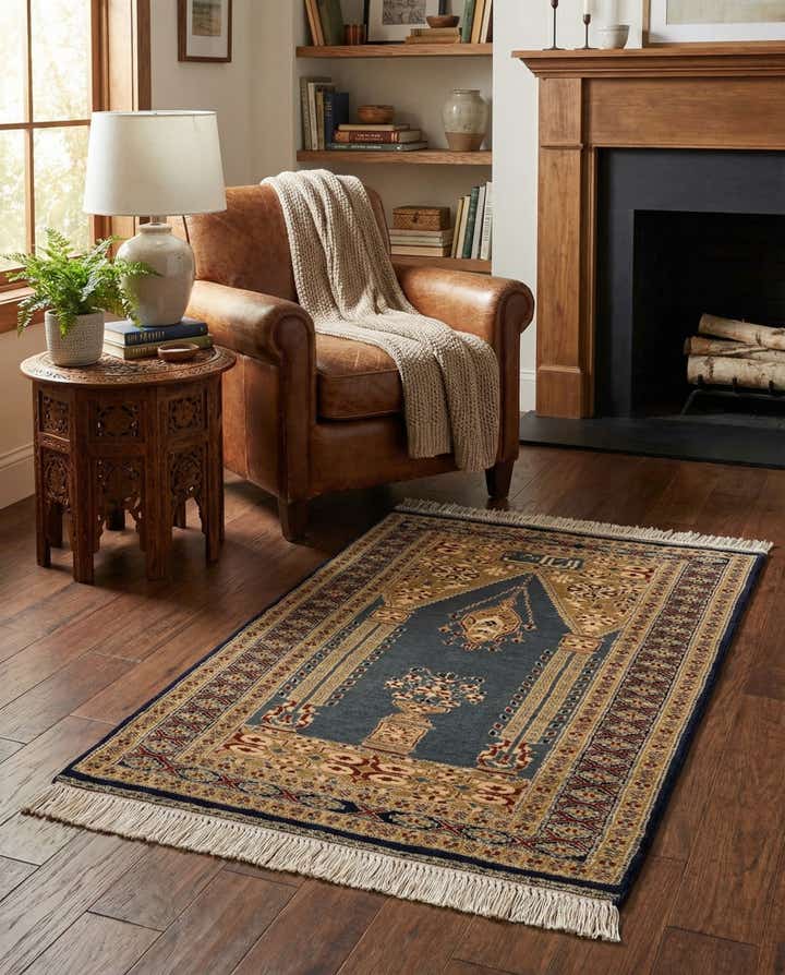 2' 7 x 4' Hand Knotted Bokhara Wool Rug