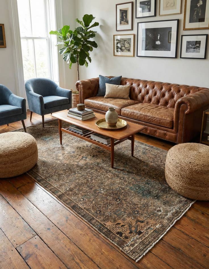 Detail image of 4' 4 x 8' 10  Hand Knotted Ultra Vintage Persian Wool Runner Rug