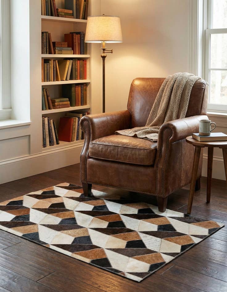 Detail image of  2' x 3' Cowhide Leather Rug