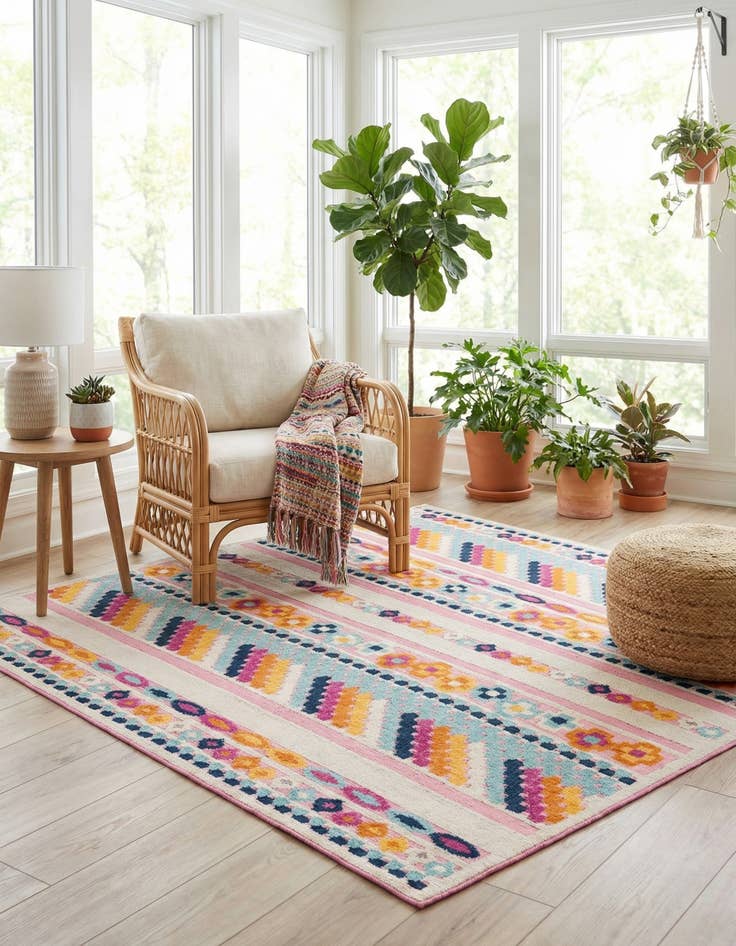Detail image of 7' 10 x 7' 10  Washable Aruba Indoor / Outdoor Square Rug