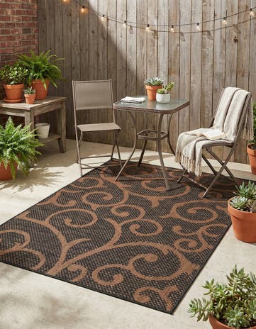 4' x 6' Easy-Clean Botanical Indoor / Outdoor Rug
