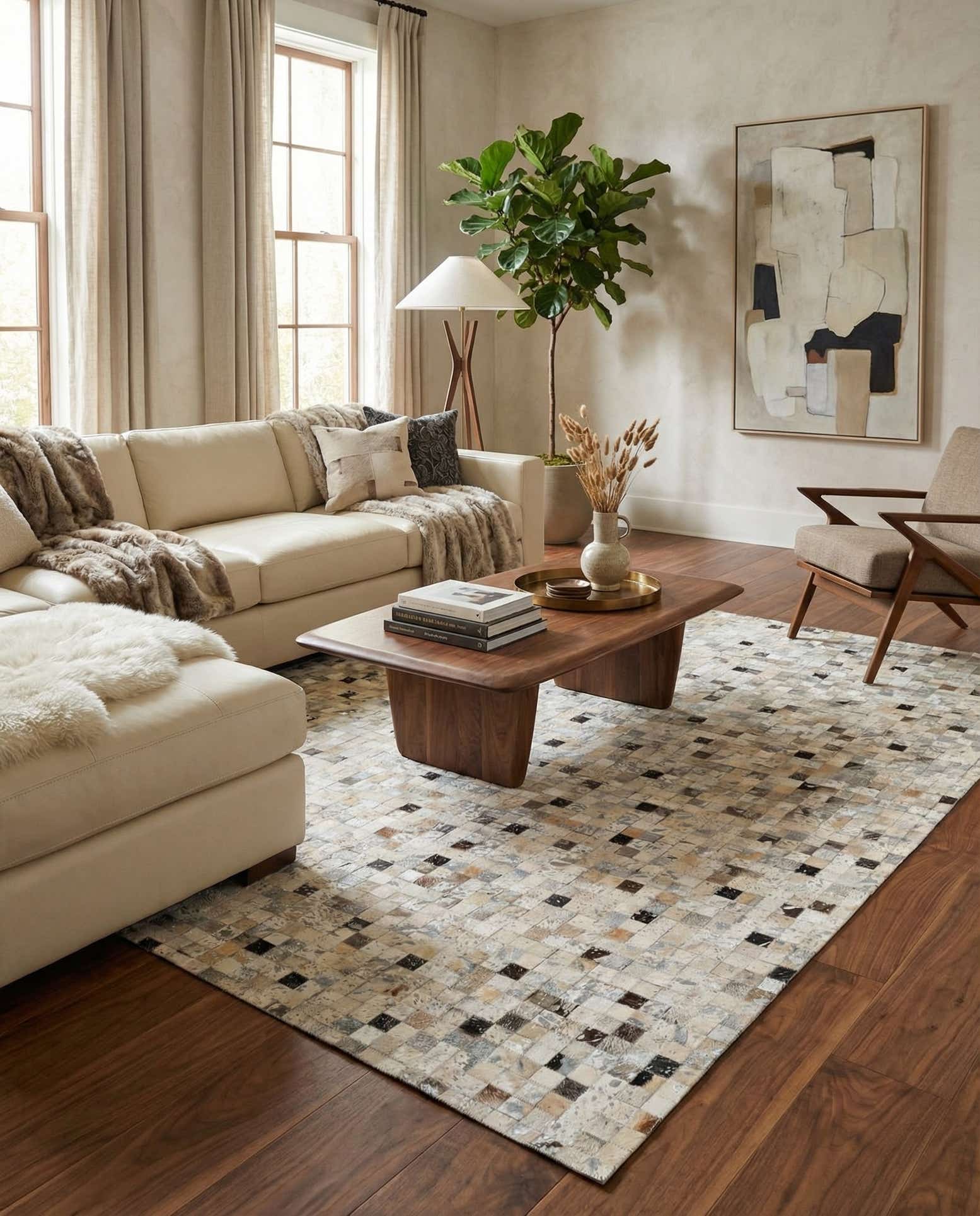 5' 4 x 7' 6 Cowhide Stocks Rug