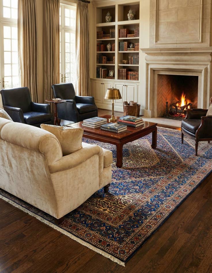 Detail image of 6' 11 x 10' 2  Hand Knotted Mood Persian Wool Rug