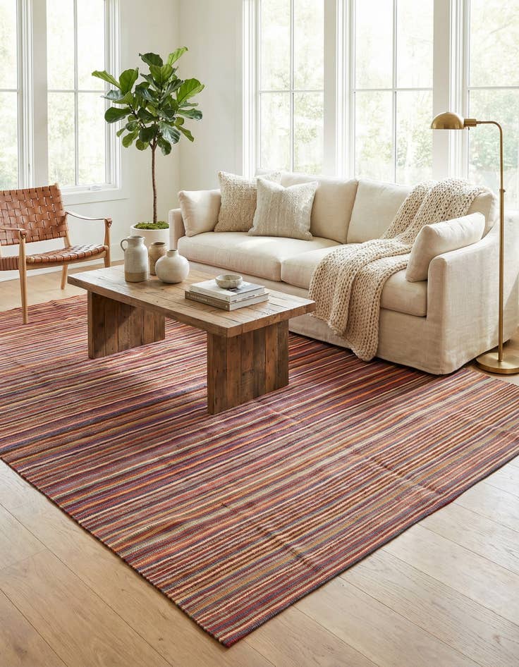 Detail image of 6' 7 x 9' 7  Hand Woven Kilim Modern Wool Rug