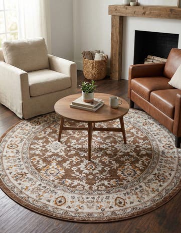 Brown Charlotte Round Rug