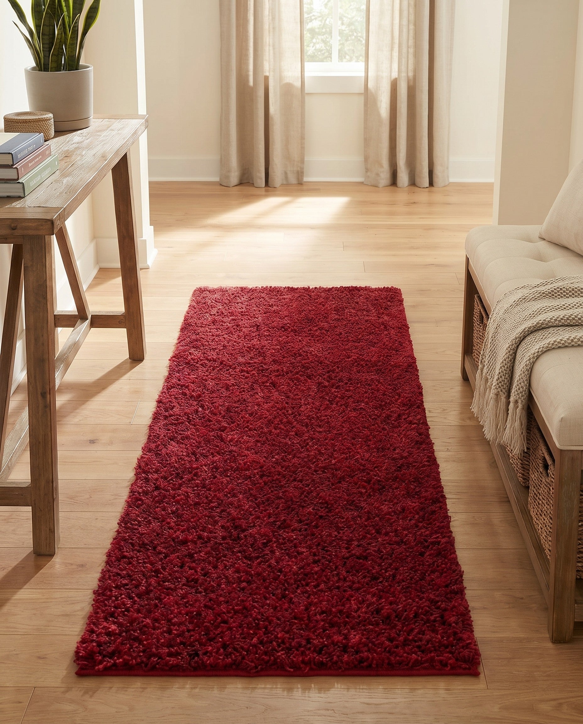 2' x 5' Solid Shag Runner Rug