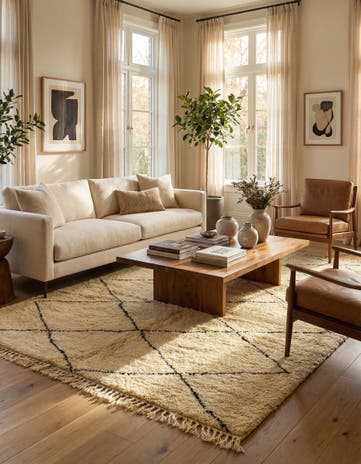 6' 8 x 10' 3 Hand Knotted Moroccan Wool Rug