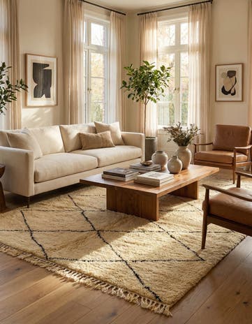 6' 8 x 10' 3 Hand Knotted Moroccan Wool Rug