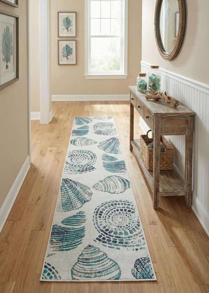 2' 7 x 12' Easy-Clean Coastal Indoor / Outdoor Runner Rug