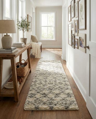  3' 3 x 16' 5 Moroccan Trellis Shag Runner Rug