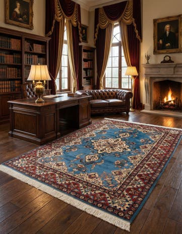 6' 8 x 9' 6 Hand Knotted Kashmar Persian Wool Rug