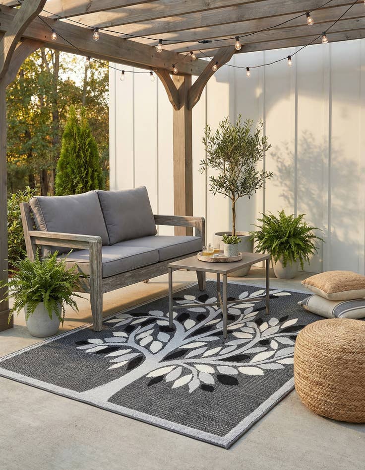 Detail image of  5' 3 x 7' 7  Washable  Indoor / Outdoor Rug